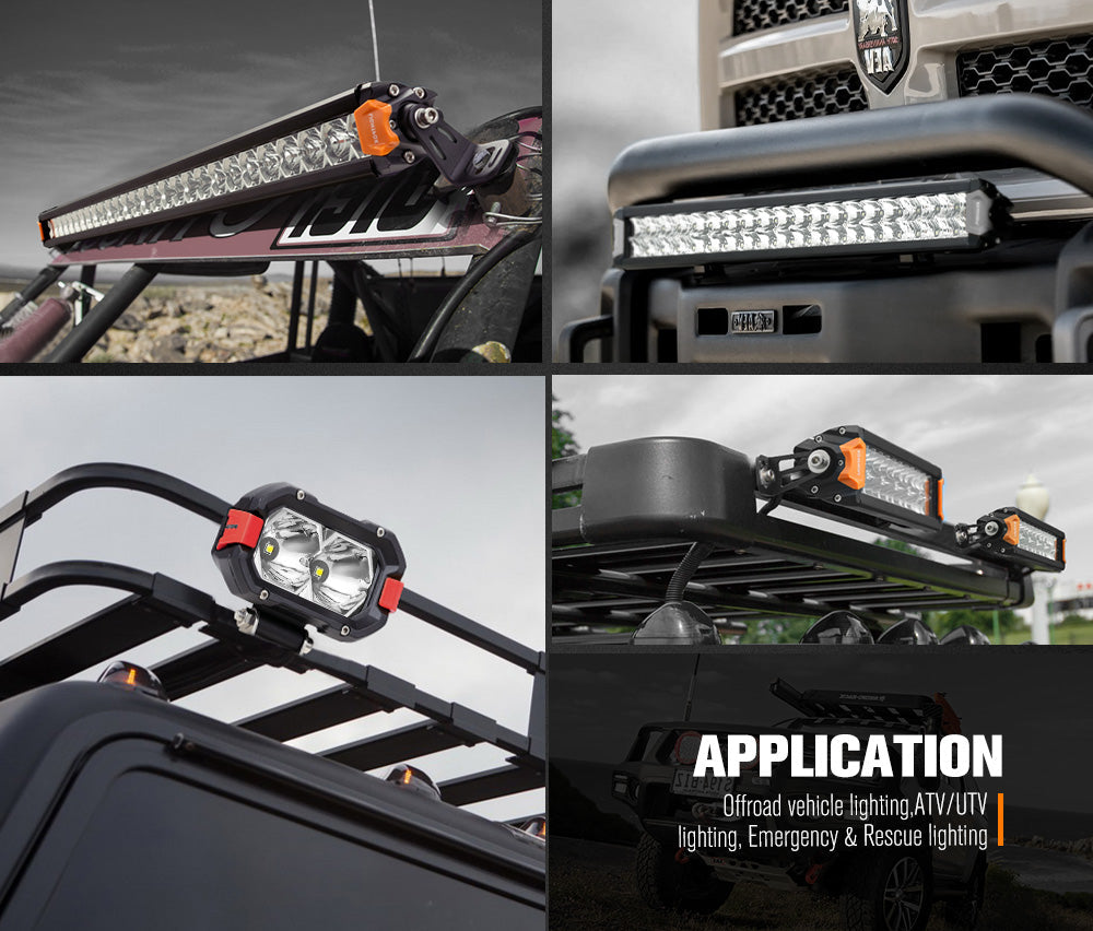 Lightfox Pair 4-Inch Osram LED Work Lights, 4,600 Lumens, 393m Beam