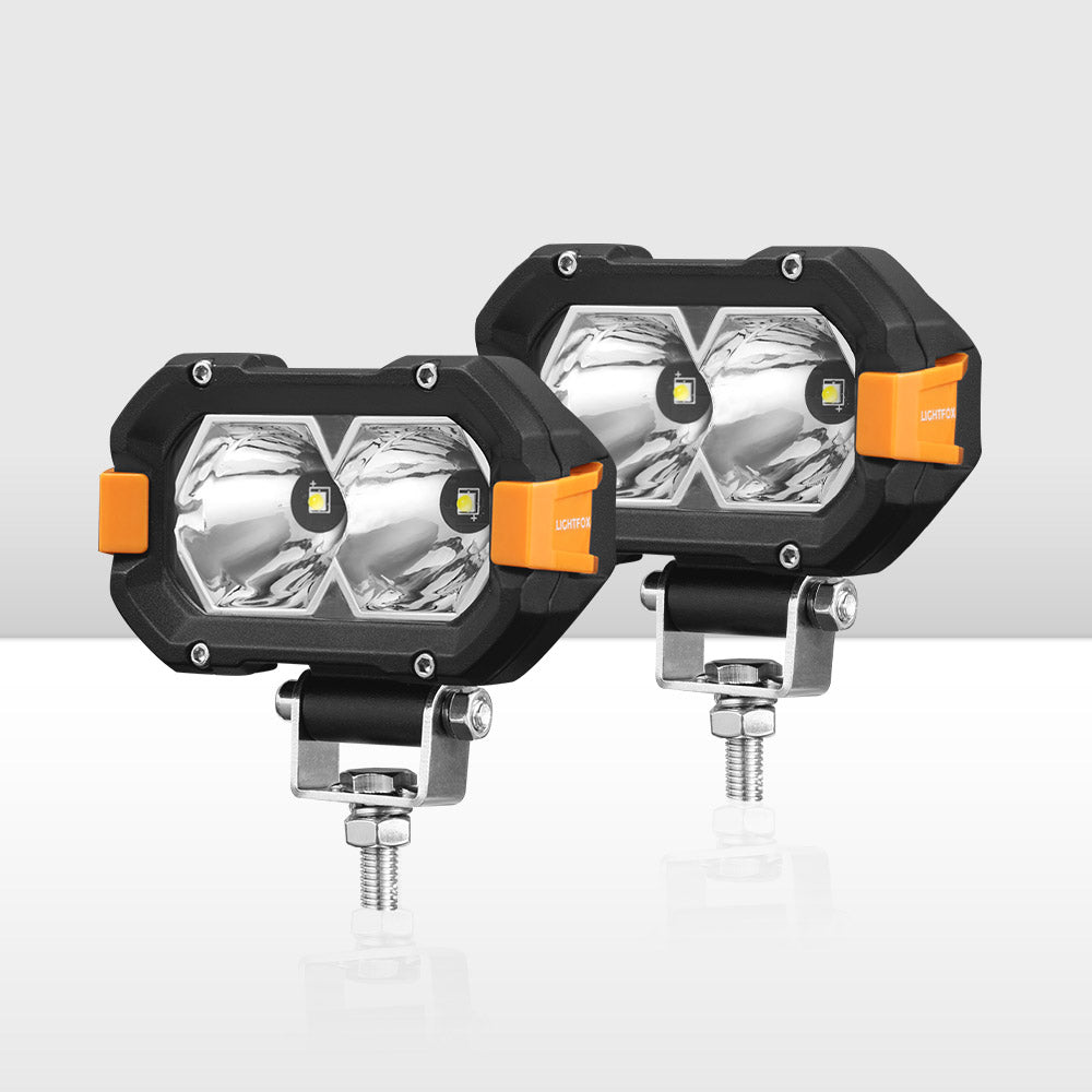 Lightfox Pair 4-Inch Osram LED Work Lights, 4,600 Lumens, 393m Beam