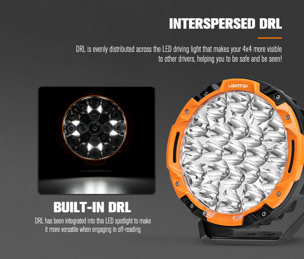 Lightfox 7-inch LED Driving Light: 13,600 Lumens, 5512ft Beam, IP68 Waterproof