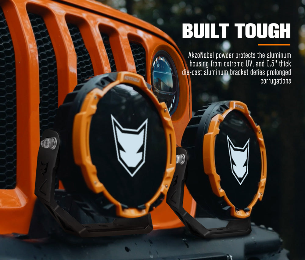 Lightfox 7-inch LED Driving Light: 13,600 Lumens, 5512ft Beam, IP68 Waterproof