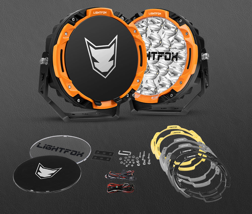 Lightfox 7-inch LED Driving Light: 13,600 Lumens, 5512ft Beam, IP68 Waterproof