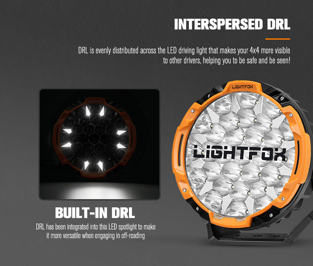 Lightfox 9-Inch High-Performance LED Driving Lights for Off-Road Adventure Vehicles