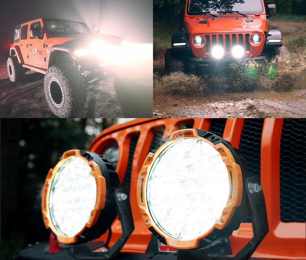 Lightfox 9-Inch High-Performance LED Driving Lights for Off-Road Adventure Vehicles