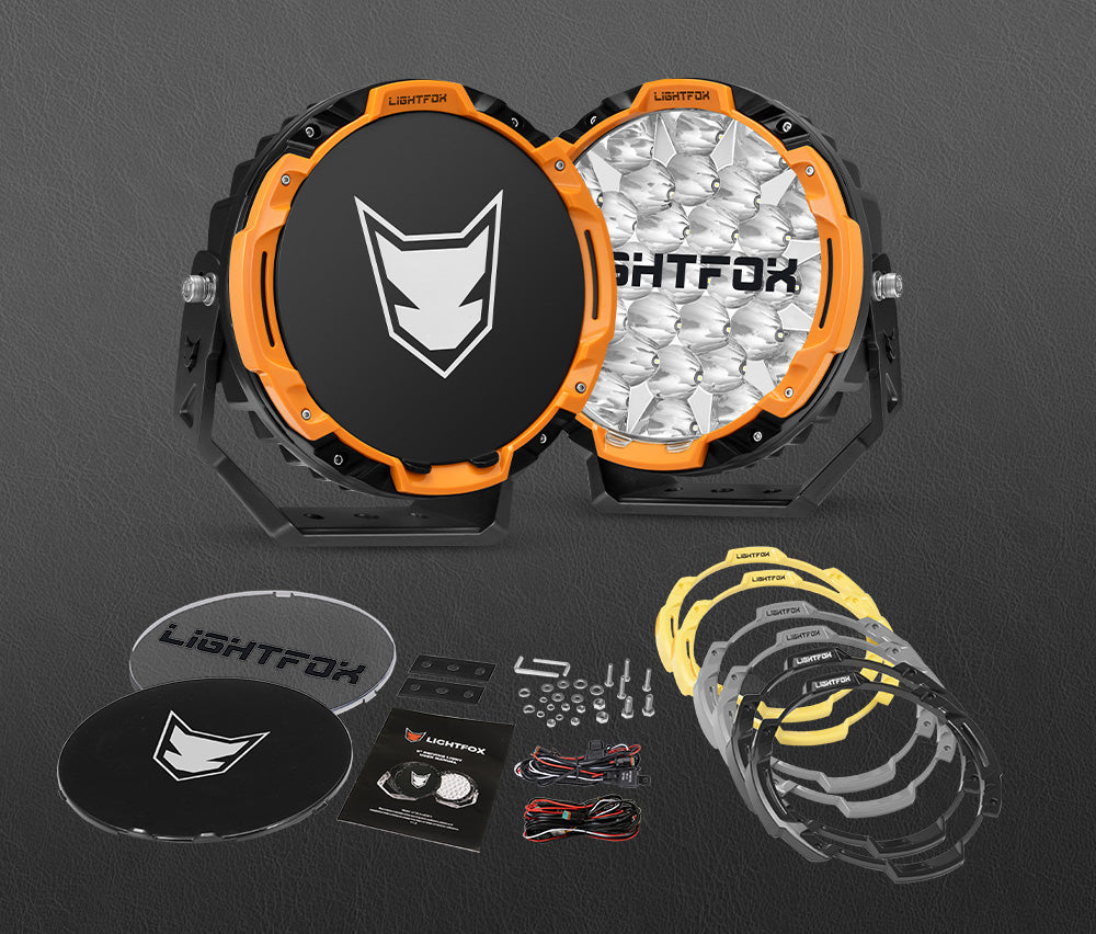 Lightfox 9-Inch High-Performance LED Driving Lights for Off-Road Adventure Vehicles