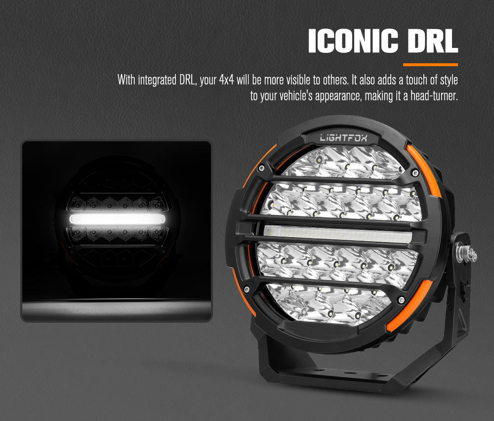 Lightfox 9-inch LED Driving Lights: Powerful Off-Road, IP68, Long-Range Beam