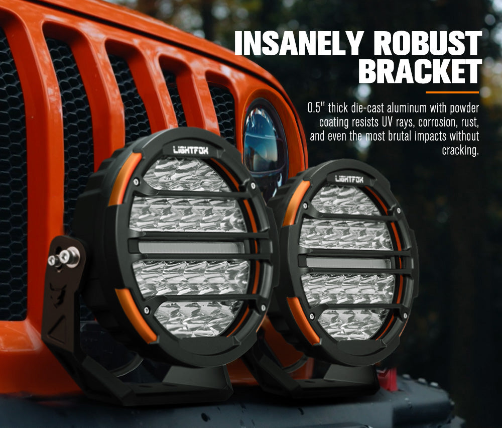 Lightfox 9-inch LED Driving Lights: Powerful Off-Road, IP68, Long-Range Beam
