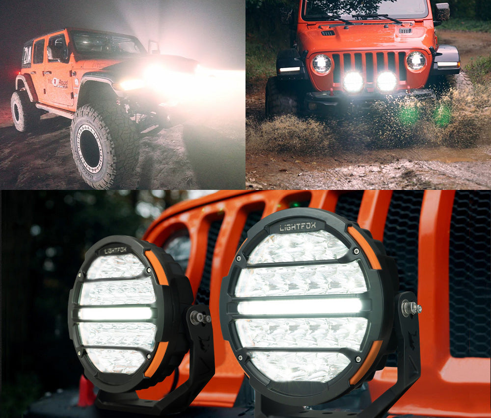 Lightfox 9-inch LED Driving Lights: Powerful Off-Road, IP68, Long-Range Beam