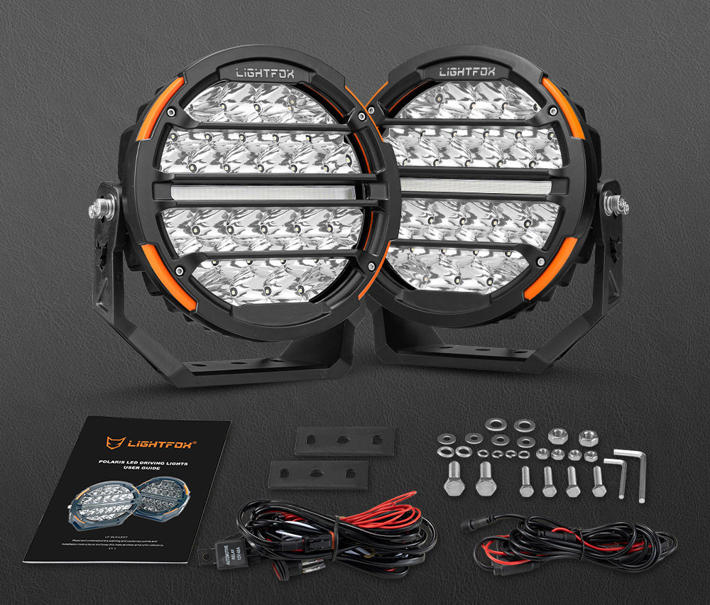 Lightfox 9-inch LED Driving Lights: Powerful Off-Road, IP68, Long-Range Beam