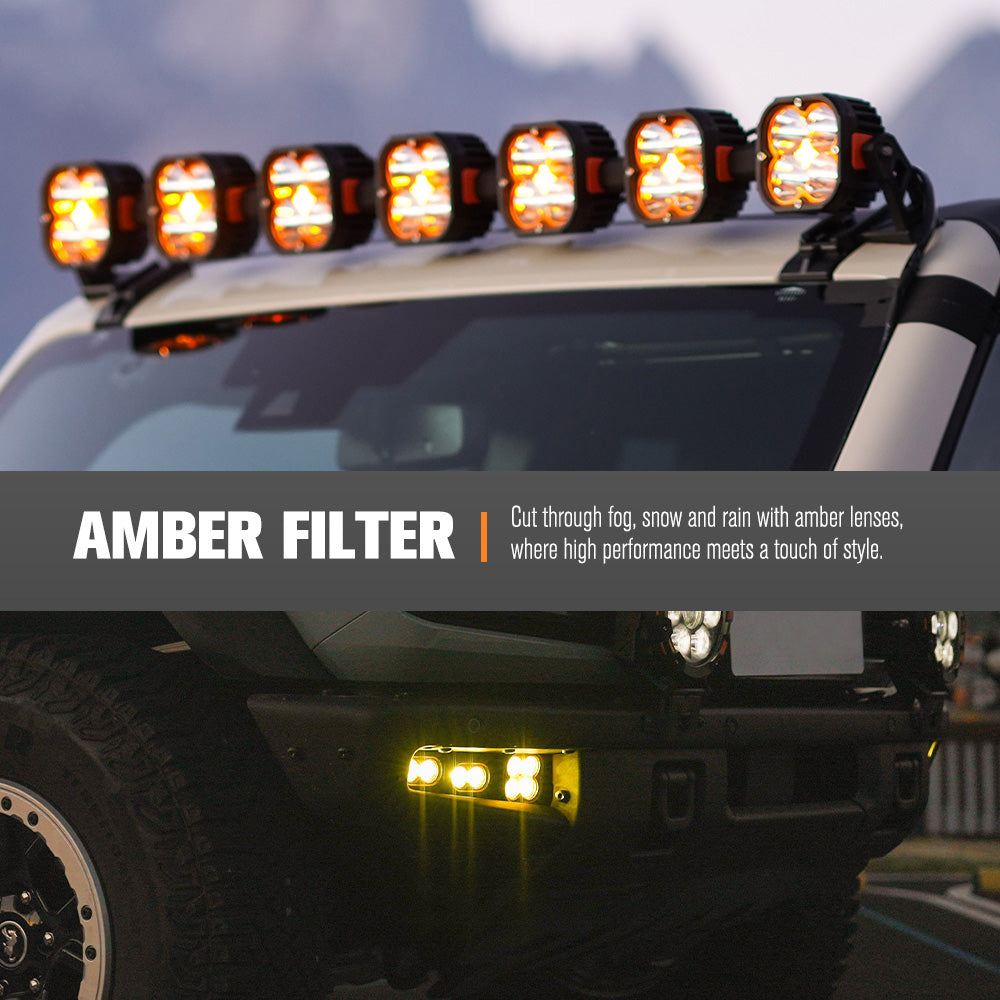 Lightfox Cygnus-4 3-inch LED Pod Lights: 3,834 Lumens, 1,248ft Spot Beam, IP68 Waterproof Off-Road Driving Pair