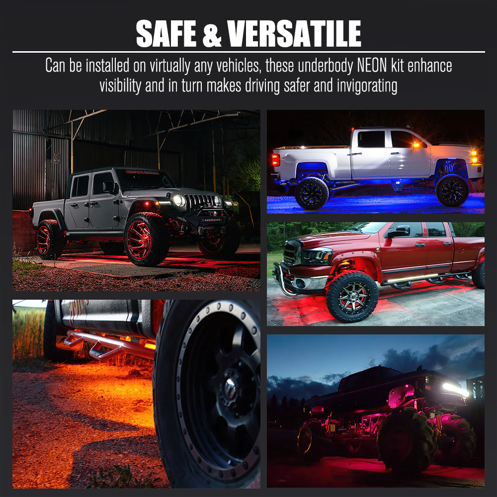 Lightfox RGBW LED Rock Lights 8-Pack: Ultimate Off-Road Vehicle Underglow Kit